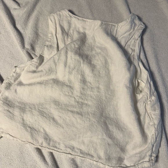 Abercrombie Linen Blend Tie Front Vest Top - Picture 6 of 7